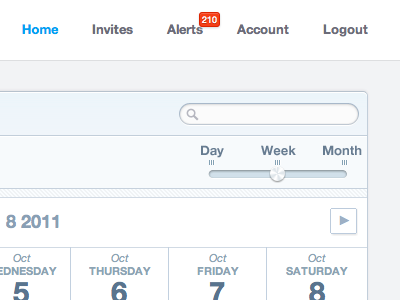 Change View Slider calendar ciel gray grey notification search input slider table to do