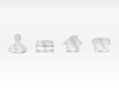 Chrome Icons adress call card chrome credit home icon identification personal phone silver