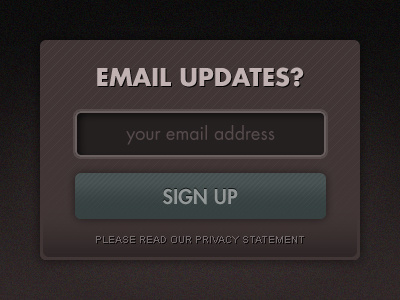 Email newsletter signup form button form futura signup