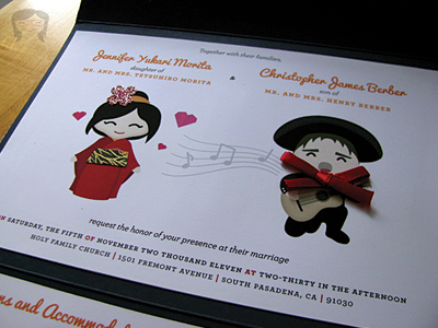 Jenn and Chris - Finished Invitations diy illustration invitations vector wedding wedding invitations