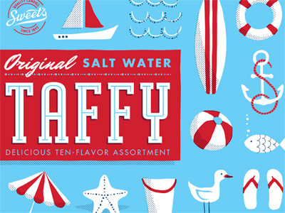 Sweet's Taffy bag candy nautical packaging taffy