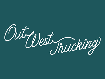 Wordmark for Out West Trucking brand idendity branding colorado denver design dribbble graphic design i25 illustration logo logo design longmont rocky mountains script trucker logo trucking trucking brand trucking logo ui vector