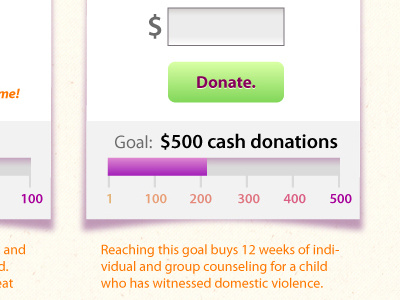 Donate design status bar ui web