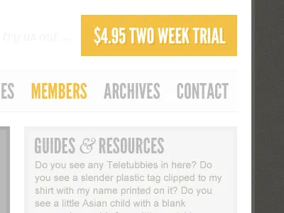 A Thing For A Thing guerrilla freelancing orange slipsum top secret