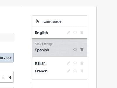 Generating Language Switcher app clean ui ux web white