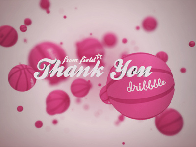 Thank You Dribbble 3d agata kuczminska basketball depth of field field 5 pink thank you