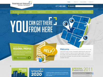 Neirp Project 3d blue bright business colorful corporate design green grey indiana map ui web web design web ui website