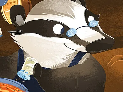 Badger Chef animal badger chef food illustration