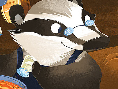 Badger Chef animal badger chef food illustration
