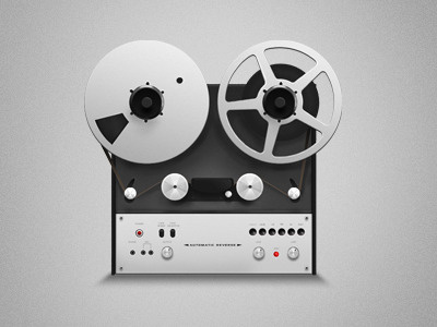 Vintage Reel-to-Reel icon illustration recorder studio