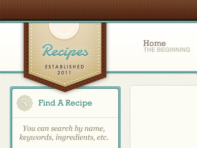 Recipes brown recipes stitching texture turquoise website