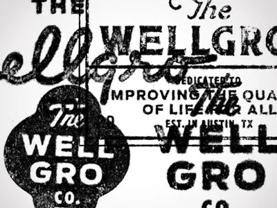 The Wellgro Co. austin goldlunchbox hebert karl logo texas typography wellgro