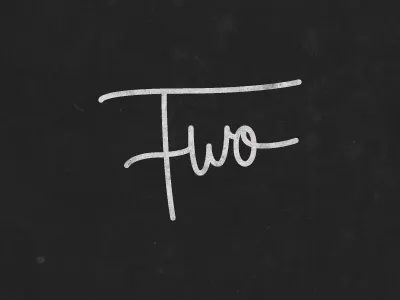 Two bw custom type illustration script two