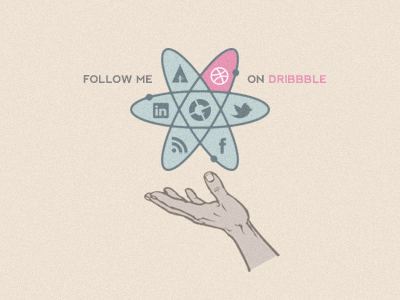 The Social Atom dribbble facebook forrst growcase illustration linked in nevis rss social links social media the social atom twitter