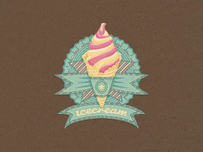 Ice Cream Star art badge cream design glace graphic ice ice cream icecream illustration illustrator jcdesevre logo logo design logo designer star vector