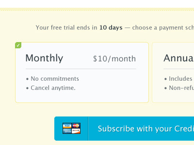 Payment Schedule admin payment options ui virb