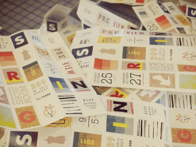 Press Preview Invitation color design graphic invitation press preview stamps typography