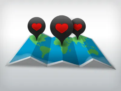 Map icon illustration map
