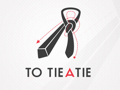 TO TIE A TIE logo agency brand branding design great grey how how to tie a tie instruction logo minimal red simple tie tieatie tieing to