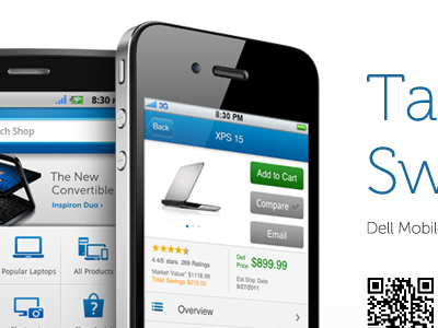 Dell Mobile App Ph3 android app apple appui dell gui ios mobile museo museo sans qr code ui