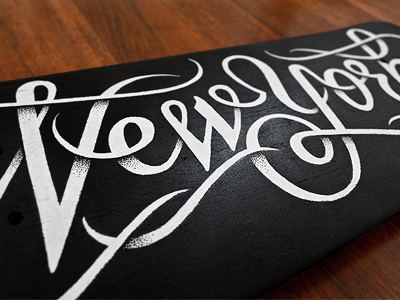 New York skateboard coffee made me do it deck new york script simon ålander skateboard typography