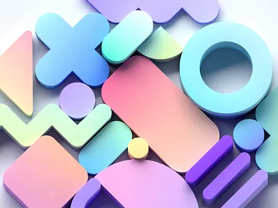 Colorful shapes 3d abstract animation background blender branding clean colorful cover design geometric identity minimalist motion graphics render shapes simple template