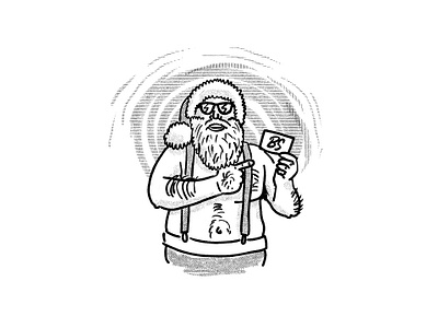 Santa BS christmas halftone hand drawn illo illustration ink retro santa