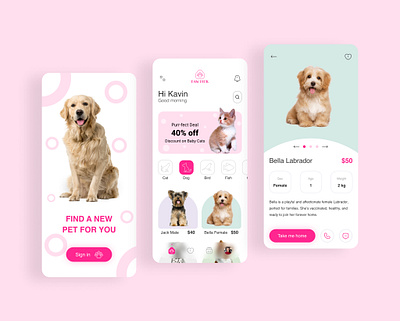 PAW PICK APP DESIGN UI app banner design illustration landing page logo mobil mobile app mobile ui paw pick pet shop ui ui