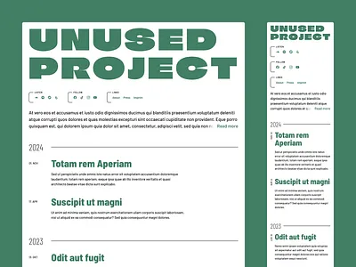 unused blog bold brutalism minimal monotone personal blog timeline typography web webdesign