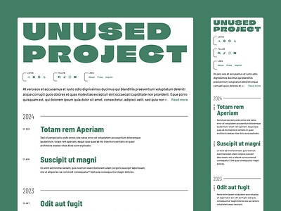 unused blog bold brutalism minimal monotone personal blog timeline typography web webdesign