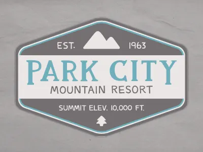 ski utah: park city lettering logo pine skiing mountain utah