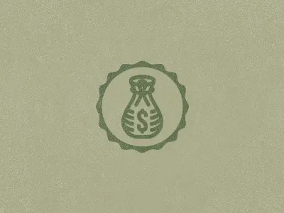 Clint Eastwood $ bag icon illustration money stamp western