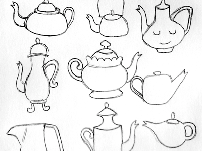 Teapot sketches beverage drink illustration sketch tea teapot