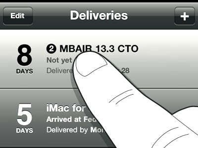 Tap Tap deliveries delivery status finger ios iphone tap