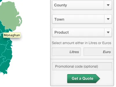 Instant Quote box quote selection box form