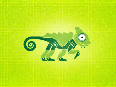 Techy Chameleon (WIP) chameleon gadgets hi tech icon koma koma studio logo