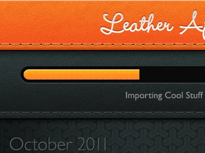 Leather App app ios ipad iphone leather orange skeuomorphic stitches