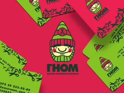 Gnome 13mu barbershop gnome hairdressing leprechaun logo salon scissors