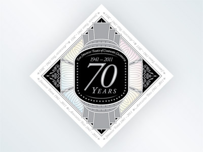 70 Years 1940s anniversary art deco