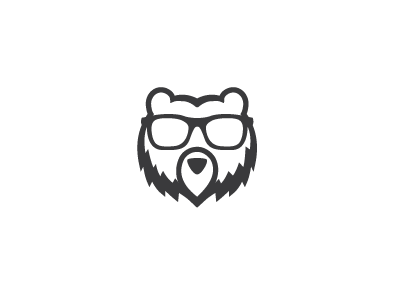 Bear Illustration design glasses icon illustration