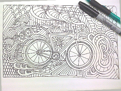 Bullhorn Fixie bike bullhorn fixie hand drawn pencil sharpie