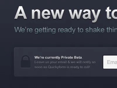 Quickyform beta invite ui