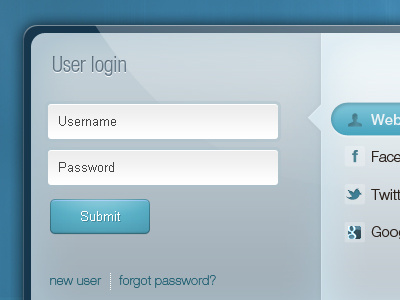 Social Login form login modal social ui