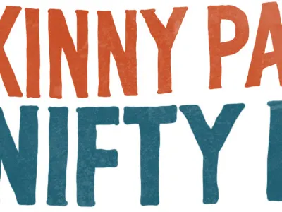 Nifty blue lettering orange