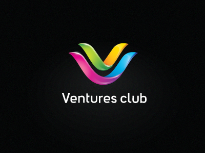 Ventures Club 3d blink bright colorful identity logo volume