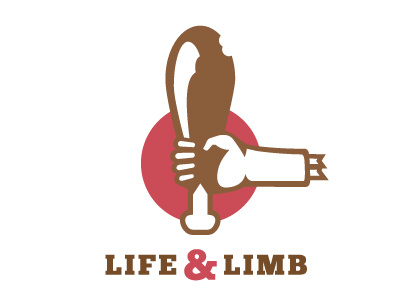 Life & Limb. drumstick illustration logo