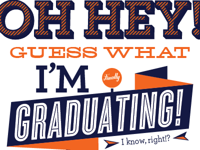 Graduation! announcements archer auburn blue buttermilk cyclone graduation hellenic wide orange typography war eagle