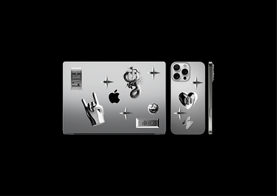 METAL EDITION STICKERS 3d branding graphic design