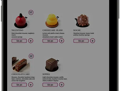 Menu and ordering app for a bakery design product design research ux