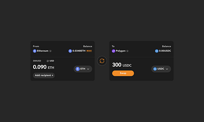 Quick Chain abstracted crypto swap modal crypto design figma product design ui uiux web3